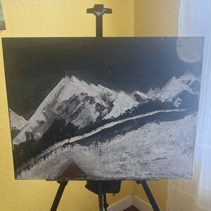 Black and White Mountain Landscape art 🖼️ by D.S.
